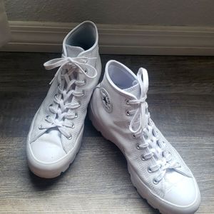 White leather lugged Converse